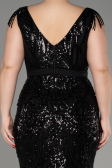 Robe De Fiançailles Grande Taille Longue Noir ABU3876
