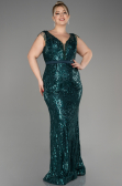Robe De Fiançailles Grande Taille Longue Émeraude ABU3876