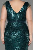 Robe De Fiançailles Grande Taille Longue Émeraude ABU3876