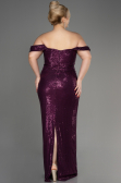 Robe De Fiançailles Grande Taille Longue Prune ABU3919