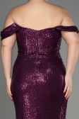 Robe De Fiançailles Grande Taille Longue Prune ABU3919