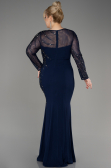Robe De Soirée Grande Taille Longue Bleu Marine ABU3928