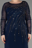 Robe De Soirée Grande Taille Longue Bleu Marine ABU3928