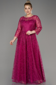 Robe De Soirée Grande Taille Longue Lacé Fushia ABU3932