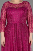 Robe De Soirée Grande Taille Longue Lacé Fushia ABU3932