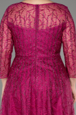 Robe De Soirée Grande Taille Longue Lacé Fushia ABU3932