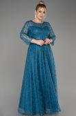 Robe De Soirée Grande Taille Longue Lacé Vert Pétrole ABU3932