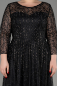 Robe De Soirée Grande Taille Longue Lacé Noir ABU3932