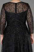 Robe De Soirée Grande Taille Longue Lacé Noir ABU3932