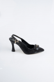 Stiletto Coupe Au Laser Noir MJL5164