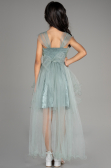 Robe de Soirée Enfants Devant Court Dos Long Turquoise ABO105