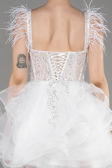 Robe de Fiançaille Courte Blanc ABK2079