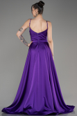 Robe De Soirée Satin Longue Violet ABU1601