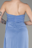 Robe de Soirée Longue Mousseline Indigo ABU3947