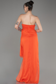 Robe de Soirée Longue Mousseline Orange ABU3947