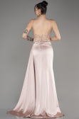 Robe de Soirée Longue Satin Beige ABU3875