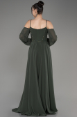 Robe de Soirée Longue Mousseline Kaki ABU3914