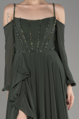 Robe de Soirée Longue Mousseline Kaki ABU3914