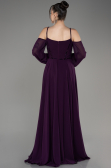 Robe de Soirée Longue Mousseline Violet ABU3914