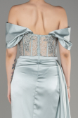 Robe De Soirée Satin Longue Menthe ABU3895