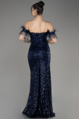 Robe Queue de Poisson Longue Bleu Marine ABU3953