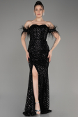 Robe Queue de Poisson Longue Noir ABU3953