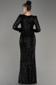 Robe Queue de Poisson Longue Squameuse Noir ABU3177