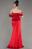 Robe de Soirée Longue Satin Rouge ABU3964