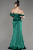 Robe de Soirée Longue Satin Émeraude ABU3964