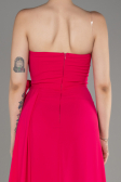 Robe de Soirée Longue Mousseline Fushia ABU3974