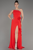 Robe de Soirée Longue Mousseline Corail ABU3974