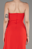 Robe de Soirée Longue Mousseline Corail ABU3974