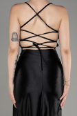 Robe de Cérémonie Courte Noir ABK2078