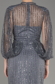 Robe de Soirée Longue Anthracite ABU3981