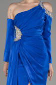 Robe de Soirée Longue Bleu Saxe ABU3976