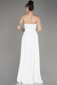 Robe de Soirée Longue Mousseline Blanc ABU3974