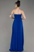 Robe de Soirée Longue Mousseline Bleu Saxe ABU3974