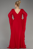 Robe De Soirée Grande Taille Mousseline Longue Rouge ABU3543