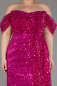 Robe De Soirée Squameuse Longue Fushia ABU3577