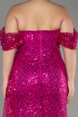 Robe De Soirée Squameuse Longue Fushia ABU3577