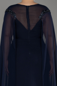 Robe de Soirée Grande Taille Longue Mousseline Bleu Marine ABU3913