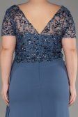 Robe De Fiançailles Grande Taille Mousseline Longue Indigo ABU3731