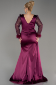 Robe Grande Taille Longue Couleur Cerise ABU3237