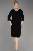 Robe De Invitation Grande Taille Midi Noir ABK2095