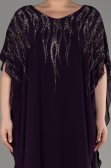 Robe De Soirée Grande Taille Mousseline Violet Foncé ABT111