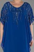 Robe De Soirée Grande Taille Mousseline Bleu Saxe ABT111