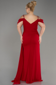 Robe De Soirée Grande Taille Mousseline Longue Rouge ABU3742
