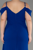 Robe De Soirée Grande Taille Mousseline Longue Bleu Saxe ABU3742