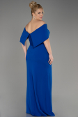 Robe De Soirée Grande Taille Longue Bleu Saxe ABU3945