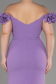 Robe De Graduation Grande Taille Longue Lilas ABU3946